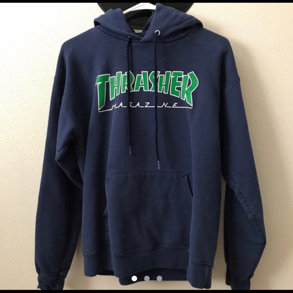 green and navy blue thrasher hoodie 💚💙